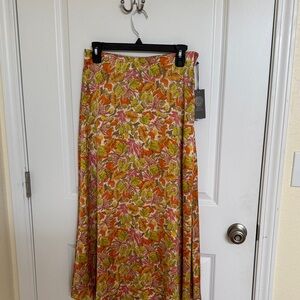 Vince Camuto Floral Maxi Skirt in Pink, Orange & Green